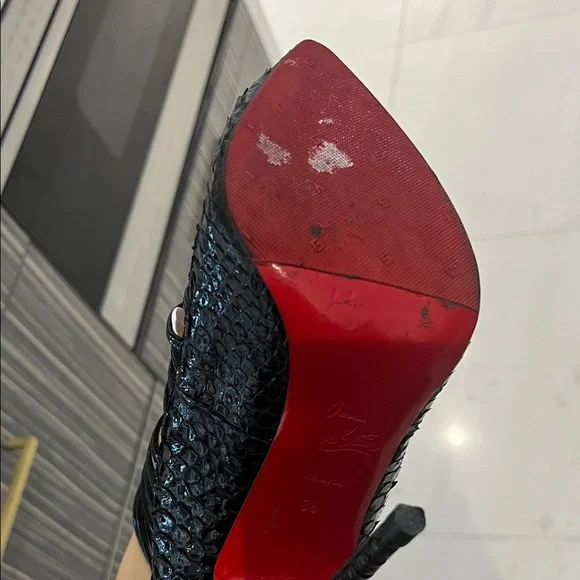 Christian Louboutin Black Strappy Heels - Picture 2 of 6